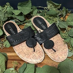 Sam & Libby Black and Tan Sandals